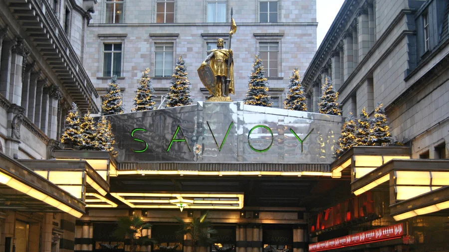 Sign of the Savoy Hotel in London during daytime.