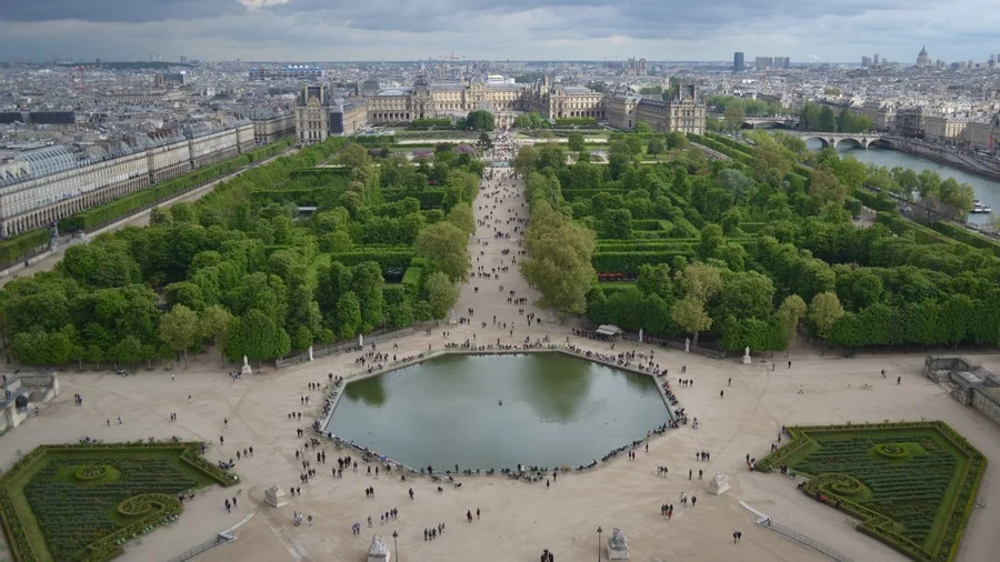 Aerial view of Jardin des Tuileries, Paris