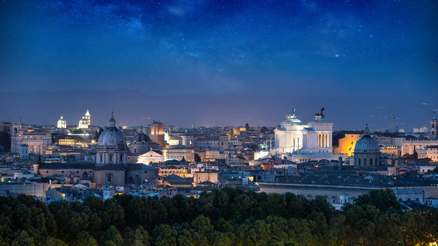 Scenic view of Rome featuring iconic Italian monuments, ideal for Rome travel guide
