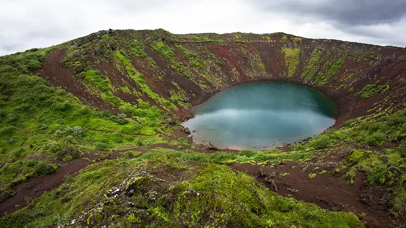Kerid Crater, a must-visit on a Reykjavik 3 day travel itinerary.