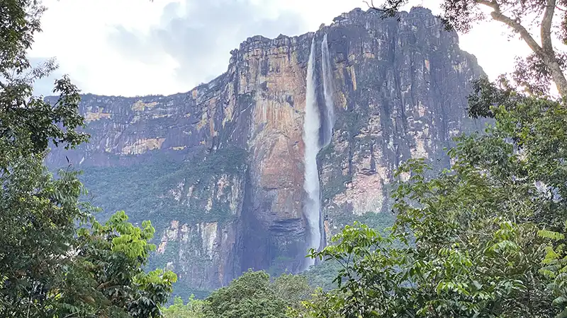 Stunning view of Angel Falls, Venezuela, the world's highest uninterrupted waterfall