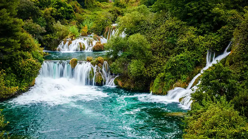 Stunning view of Krka National Park Waterfall, Croatia