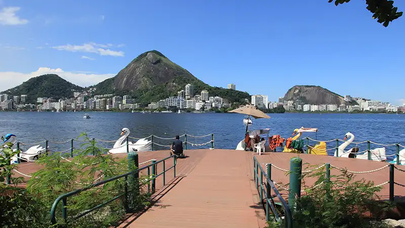 Scenic view of Lagoa Rodrigo de Freitas on day 5 of a Rio de Janeiro itinerary.